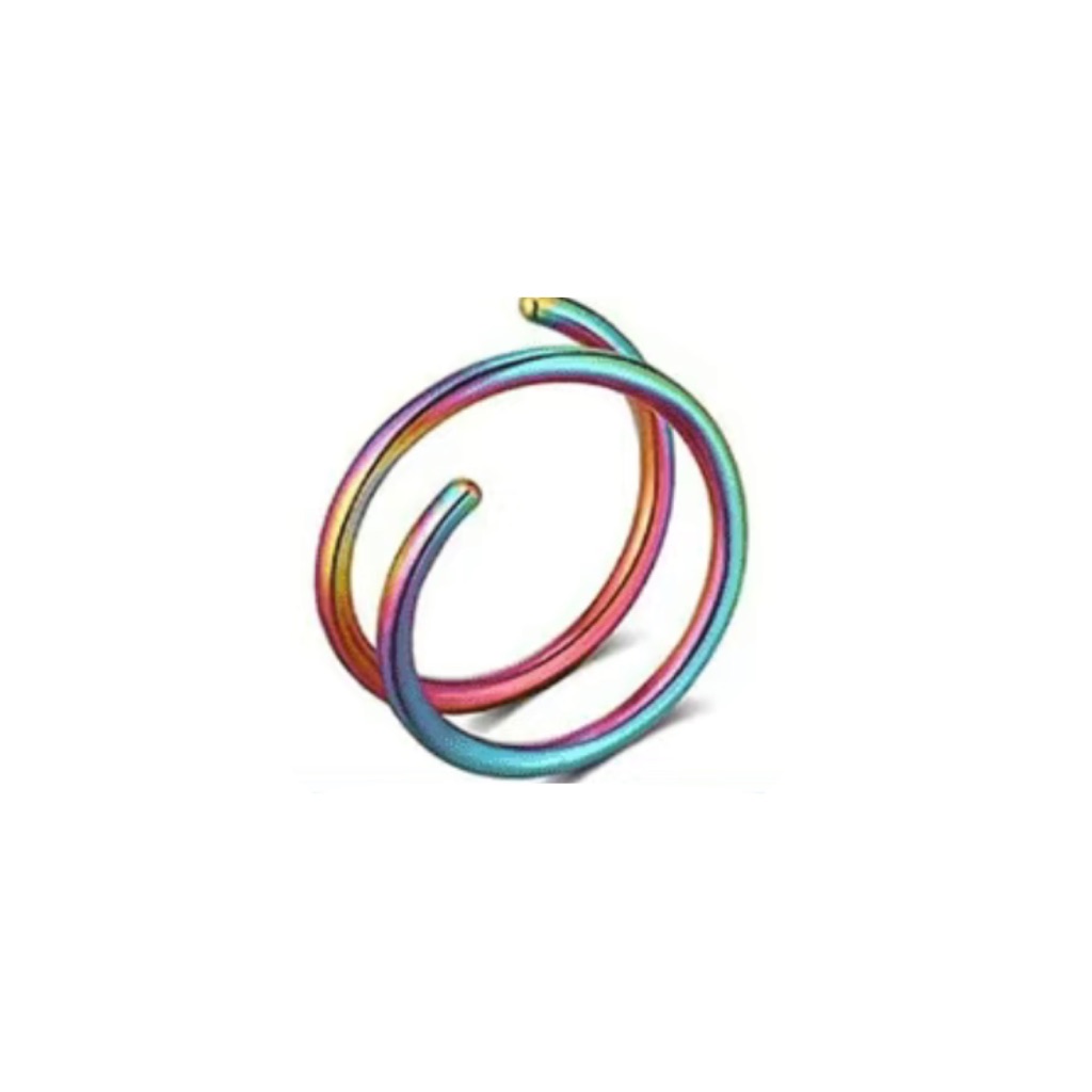 Rainbow Double Hoop Nose Ring 20g 8mm Surgical Stainless Steel